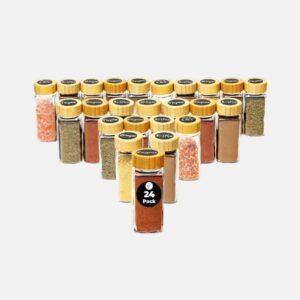 24-piece Jar Set with Bamboo Spice Organizer